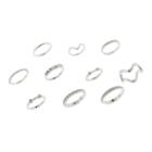 Target Women's 10 Casted Rings In V-shape, Wave Shape And Stones -