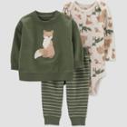Carter's Just One You Baby Boys' Fox Top & Bottom Set - Olive Newborn, Green