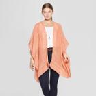 Women's Woven Kimono Jacket Ruana - Universal Thread Orange