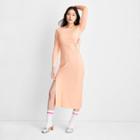 Women's Long Sleeve Side Cut Out Knit Midi Dress - Future Collective With Gabriella Karefa-johnson Orange Xxs
