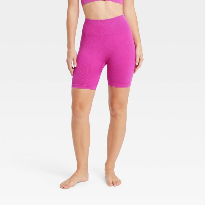 Women's High-rise Seamless Bike Shorts 6 - Joylab Magenta