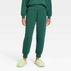 Women's Mid-rise Ankle Fleece Jogger Pants - A New Day Green