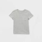 Toddler Boys' Striped Pocket Short Sleeve T-shirt - Cat & Jack Heather Gray