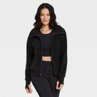 Women's Sherpa Full Zip Fleece Jacket - All In Motion Black