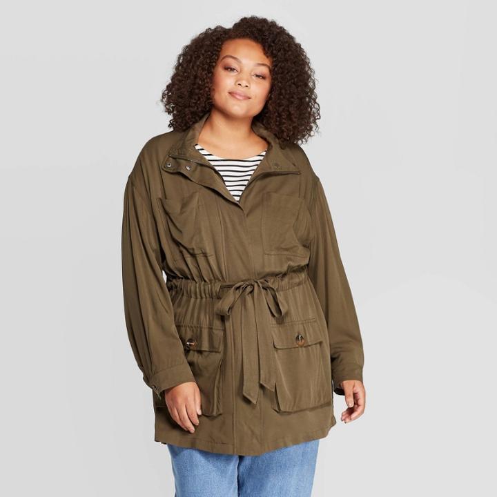 Women's Plus Size Exaggerated Long Sleeve Jacket - Who What Wear Green