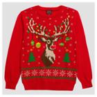 Hybrid Apparel Boys' Reindeer Games Ugly Sweater - Tango Red