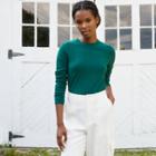 Women's Long Sleeve Wide Rib T-shirt - A New Day Green