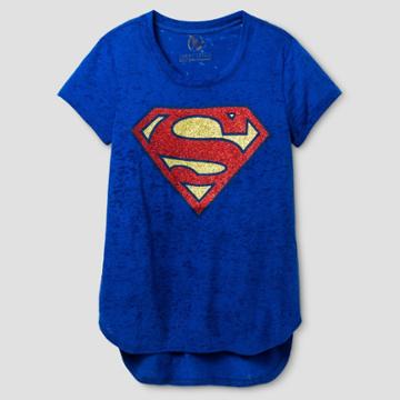 Girls' Superman Short Sleeve T-shirt Royal -