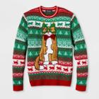 33 Degrees Men's Ugly Christmas Cat With Glasses Sweater - Red M,