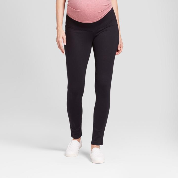 Target Maternity Inset Panel Ponte Pants - Isabel Maternity By Ingrid & Isabel Black
