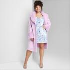 Women's Plus Size Faux Fur Trim Long Jacket - Wild Fable Lavender