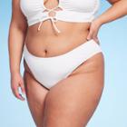 Women's Scoop Front Ultra High Leg Cheeky Bikini Bottom - Wild Fable White X