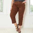 Women's Plus Size Leopard Print High-rise Straight Jeans - Universal Thread Brown