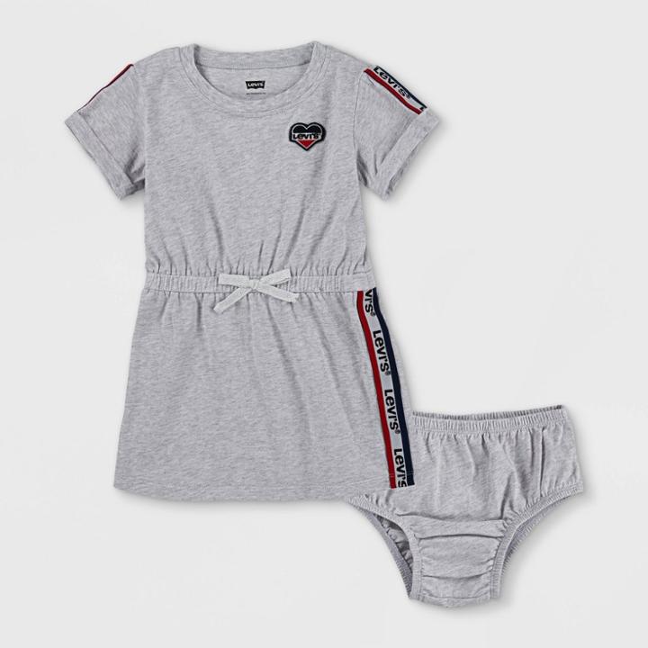 Levi's Baby Girls' Elastic Waist Dress - Light Gray Heather