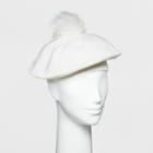 Women's Faux Fur Pom Beret - A New Day Cream (ivory)