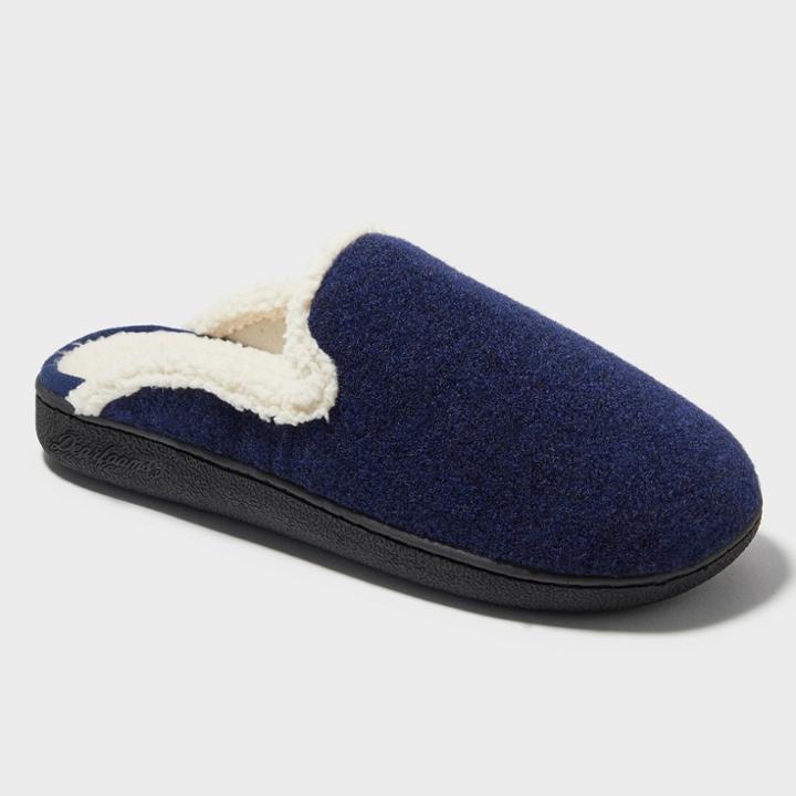 Dluxe By Dearfoams Women's Maci Extended Tab Scuff Deluxe By Dearfoams - Peacoat Xl (11-12), Black Blue White