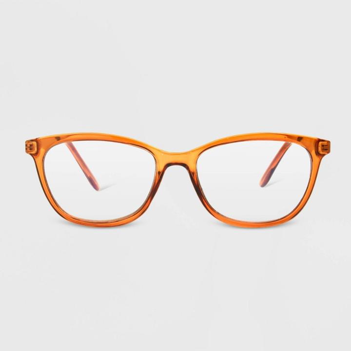 Women's Butterfly Blue Light Filtering Glasses - A New Day Peach Orange