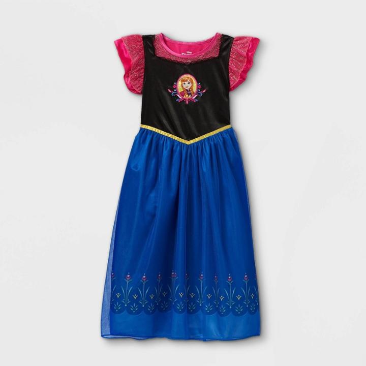Girls' Disney Frozen Anna Nightgown - Pink/black/blue