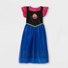 Girls' Disney Frozen Anna Nightgown - Pink/black/blue