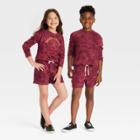 Kids' Shorter-length Tie-dye Shorts - Cat & Jack Burgundy
