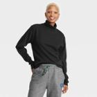 Houston White Adult Long Sleeve Turtleneck T-shirt - Jet Black Xxs/xs