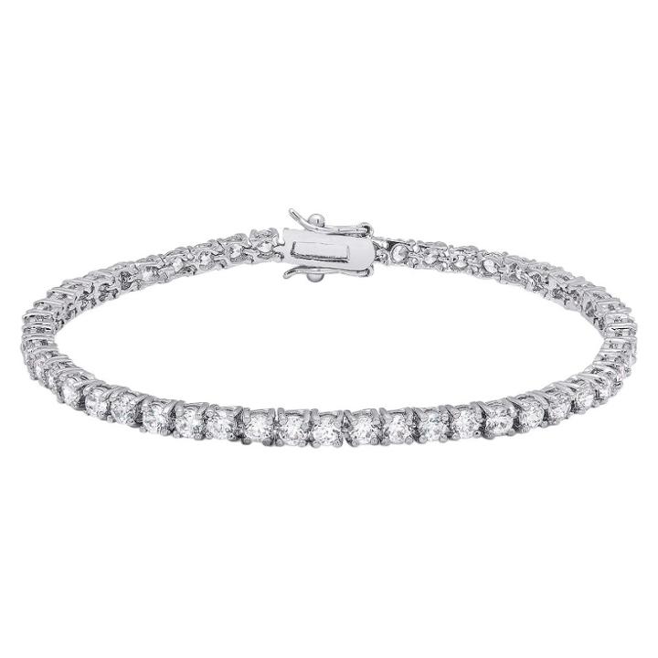 Target Women's Round-cut Cubic Zirconia Tennis Bracelet Silver Plated,