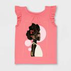 Black History Month Toddler Girls' Beautiful Girl Ruffle Sleeveless T-shirt - Cat & Jack Coral Ice