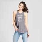 Women's California Knows How To Party Graphic Tank Top - Lyric Culture - Charcoal