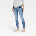 Mid-rise Under Belly Distressed Skinny Maternity Jeans - Isabel Maternity By Ingrid & Isabel