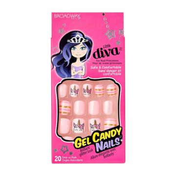 Broadway Nails Little Diva Gel Candy Nails - Crystal Persuasion, Adult Unisex