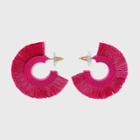 Sugarfix By Baublebar Three Quarter Fringe Hoop Earrings - Pink