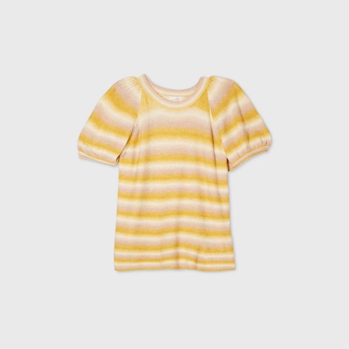 Women's Plus Size Short Sleeve Crewneck Pullover Sweater - Universal Thread Yellow