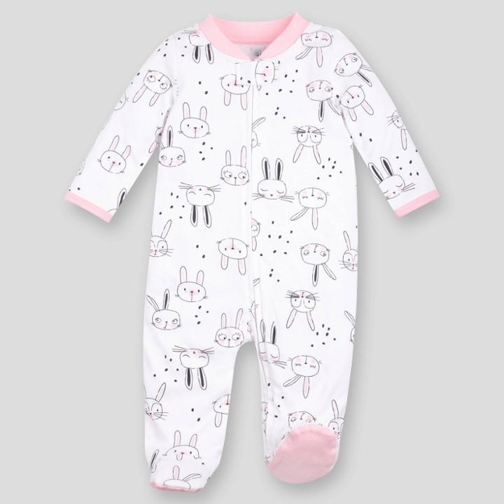 Lamaze Baby Girls' Organic Cotton Bunny Sleep N' Play - Blush Pink Newborn
