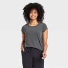 Women's Cap Sleeve Perforated T-shirt - All In Motion Charcoal Gray Xs, Women's, Grey Gray