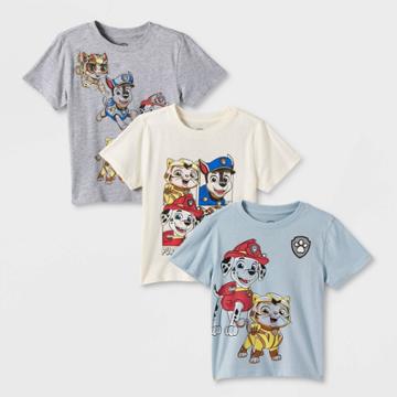 Toddler 3pk Paw Patrol Solid T-shirt - 2t, Blue/ivory/gray