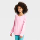 Girls' Soft French Terry Crew Sweatshirt - All In Motion Pink