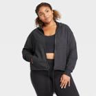 Women's Plus Size French Terry Full Zip Hoodie - All In Motion Charcoal Heather Gray 1x, Women's, Size: