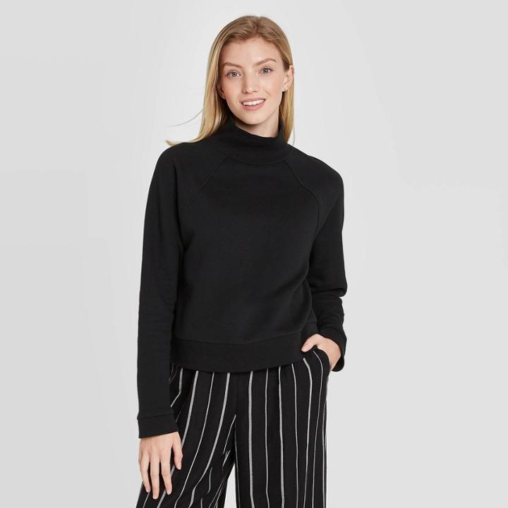 Women's Fleece Pullover Sweatshirt - A New Day Black