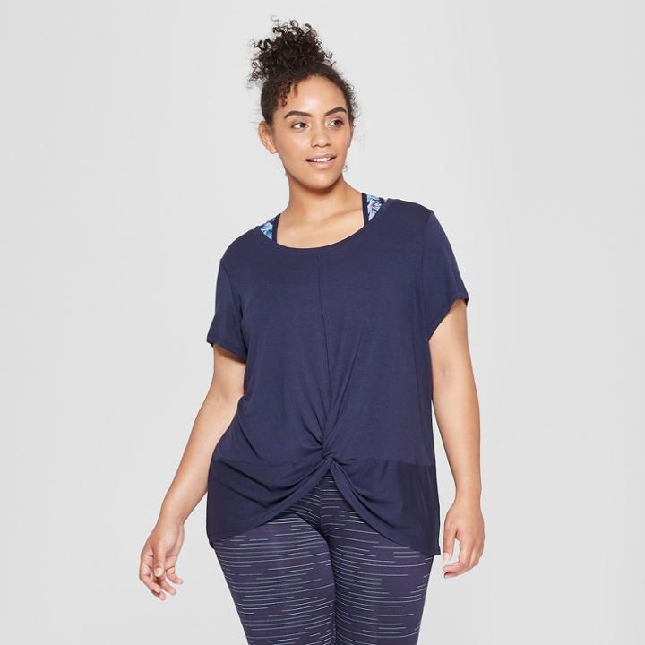 Women's Plus Size Core Twist T-shirt - C9 Champion Xavier Navy