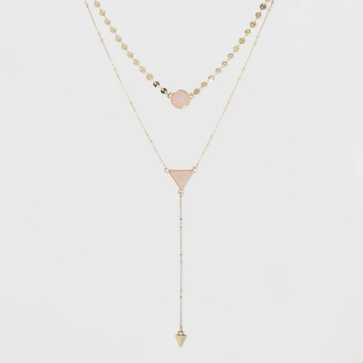 Sugarfix By Baublebar Embellished Layered Necklace - Blush Pink, Women's
