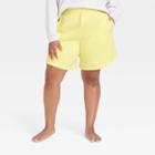 Women's Plus Size High-rise Cotton Fleece Shorts 8 - All In Motion Neon Yellow