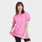 Women's Tie-dye Oversized Lounge T-shirt - Colsie Pink