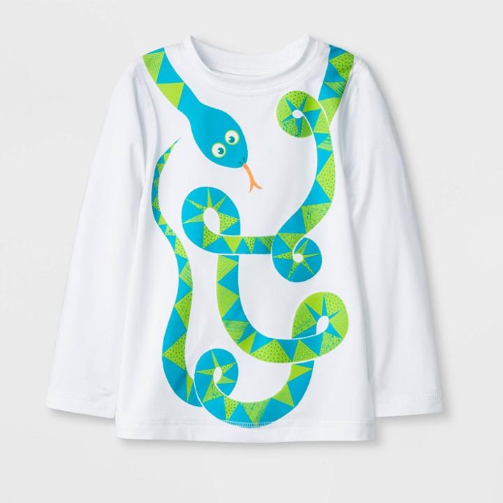 Baby Boys' Animal Print Rash Guard - Cat & Jack White