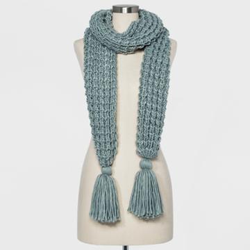 Women's Striped Chunky Oblong With Tassels Scarf - Universal Thread Blue, Green