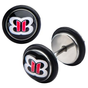 Wwe Bella Twins Logo Stainless Steel Screw Back Earrings, Black/silver