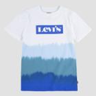 Levi's Boys' Dip-dye Logo Short Sleeve T-shirt - White/blue