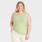 Women's Plus Size Ribbed Tank Top - Ava & Viv