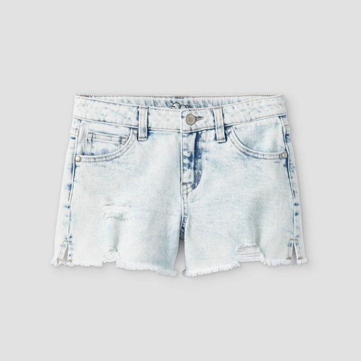 Girls' Vintage Cutoff Mid-rise Jean Shorts - Art Class Light Wash