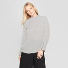 Women's Polka Dot Long Sleeve Cowl Neck Button Blouse - Who What Wear White