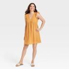 Women's Ruffle Short Sleeve Eyelet A-line Dress - Knox Rose Amber